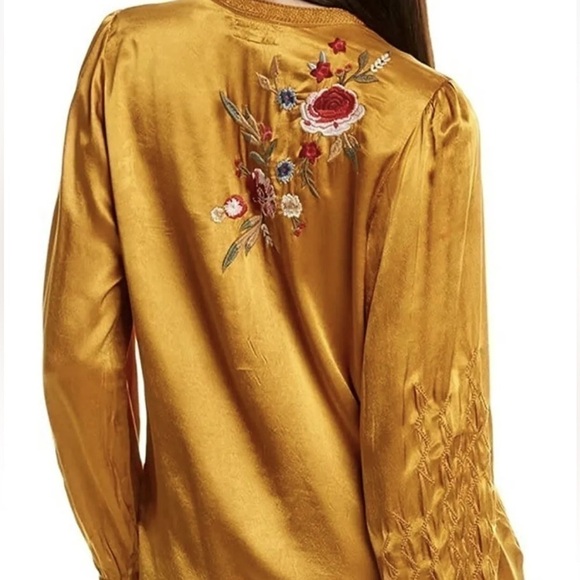 Johnny Was Heavily Embroidered Roma Victorian Prairie Blouse In Topaz NWT - Picture 6 of 9